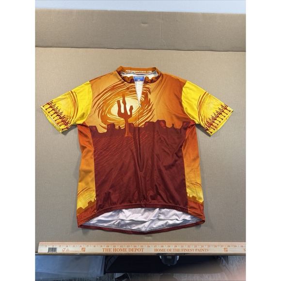 Performance Bike Tops - Vtg 90s Performance Cycling Jersey - XXL - Desert Graphic, Made‎ in USA